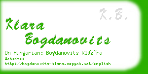 klara bogdanovits business card